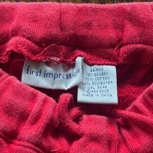 Baby 24 months red sweatpants First Impressions